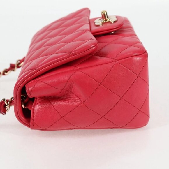 CHANEL Matelasse Chain Shoulder Bag Lamb Skin Pink Gold CC Auth 128553M - Picture 6 of 16